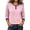 Pink-07, variant on Perfectbot Women's Raglan 3/4 Sleeve Tee Contrast Trim Henley Neck Casual Fall Everyday T-Shirt