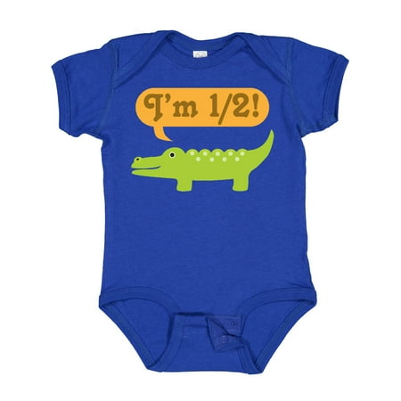 

Inktastic Half Birthday 1/2 Boy Alligator Gift Baby Boy Bodysuit
