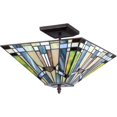 thumbnail image 2 of Chloe Lighting Chloe Lighting Kinsey 2-Light Tiffany Style Mission Semi Flush Ceiling Fixture with 14 in. Shade, 2 of 2