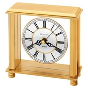 Bulova Clocks B1703 Cheryl Decorative Metal Desk Table Top Clock, Polished Brass