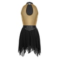 thumbnail image 5 of iiniim Women's Color Block Lyrical Dance Dress Sleeveless Ruched Figure Skating Modern Dancewear Black XXL, 5 of 7