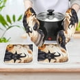 thumbnail image 6 of Pumpkin Lantern Black Cat Insulated Gloves And Pot Mats (four Piece Set), 6 of 6