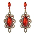 thumbnail image 2 of Tachiuwa Behomian Statement Rhinestone Dangle Earrings Wedding Party Jewelry Red, 2 of 8