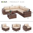 thumbnail image 2 of Aouxn 6 Pieces Patio Furniture Sets with Waterproof Cover, Beige, 2 of 6