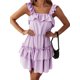 thumbnail image 2 of Txlixc Vestido de Mujer con Hombros Descubiertos, Color sólido, sin Mangas, con Volantes, de Longitud Media, para Fiesta, Club Txlixc Home Furnishing, 2 of 5