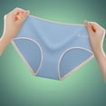 thumbnail image 2 of vigerkar Womens Underwear,Panties for Women Comfortable Stretchy Solid Color Basic Panties Lace Mid Waist Seamless Underwear Blue, L, 2 of 4