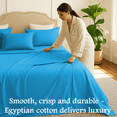 thumbnail image 2 of Amay Premium Organic Cotton Flat Sheet, 500 Thread Count Luxury Top Sheet, Cooling & Durable Bedding Sheets, Alaskan King, Turquoise(125" x 125") 1 Piece, 2 of 7