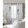 thumbnail image 3 of Marine Life Blackout Curtains for Bedroom Living Room, Jellyfish Starfish Shell Corals Oceans 72 In Long Thermal Insulated Room Darkening Drapes Grommet Window Treatments, 52 x 72 In, 3 of 9