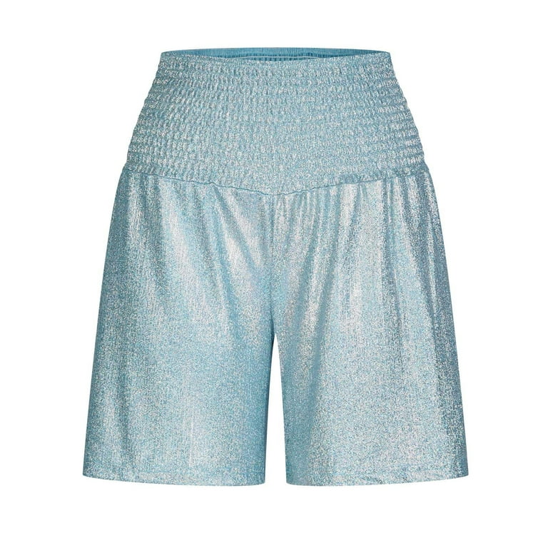 Blue sparkly shorts sale