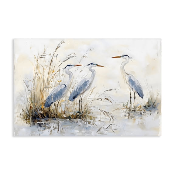 Stupell Industries Coastal Blue Heron Trio in Wetlands Canvas Art, 24 x 16, by LSR Design Studio