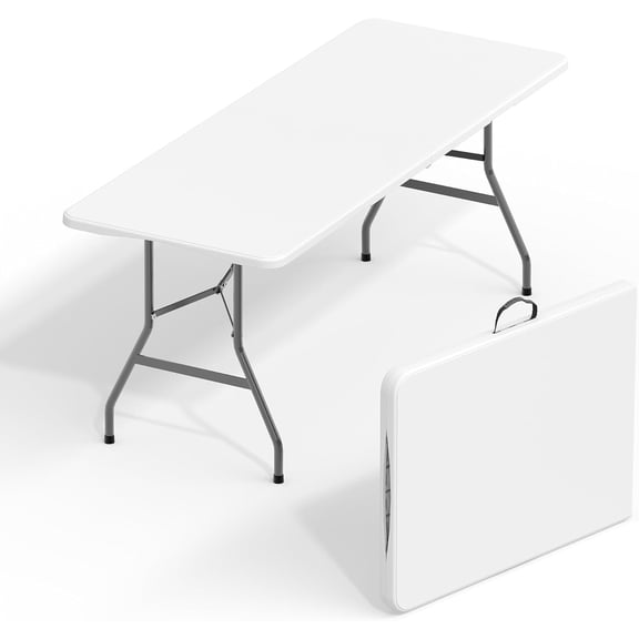 6FT Portable Folding Table, with Carry Handle