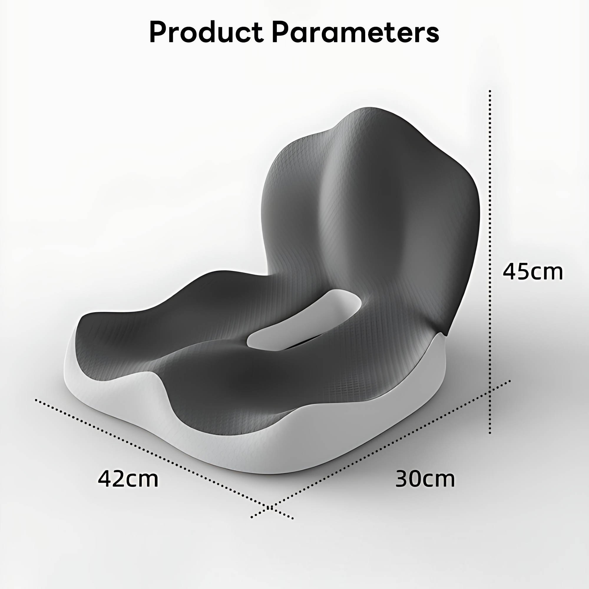 INSMART Ergonomic Seat Cushion with Lumbar Support – 2-in-1 Memory Foam Chair Pad for Posture Support & Comfort, Non-Slip Design for Office, Car, Wheelchair – 11.81" W x 16.54" D x 17.72" H