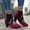 Red, variant on Women's Comfortable Non-Slip Lace Ankle Boots, Floral Embroidered Block Heel Booties, Durable Summer Shoes for Walking, Shopping Black 38