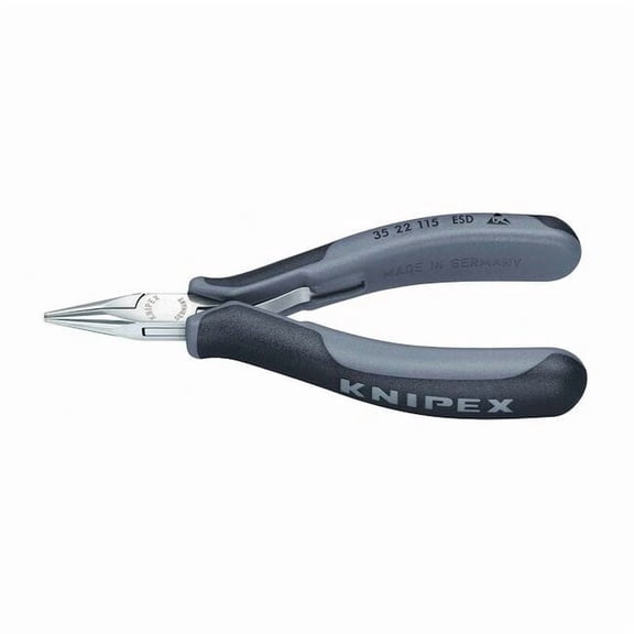 Knipex Chain Nose Plier,4-1/2" L,Smooth 35 22 115 ESD