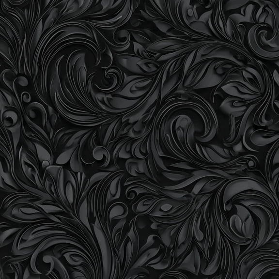 Peel and Stick Wallpaper Black Gray Floral Embossed Swirling Curves Intricate Wall Mural 17.7in x 9.8ft Self Adhesive Removable Wall Paper Renter Friendly Wallpaper for Nursery Bedroom Cabinets