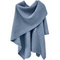 thumbnail image 4 of LinYooLi Poncho Cape Élégant pour Femmes - Croisé devant Couleur Unie - Cardigan Tricoté, 4 of 5