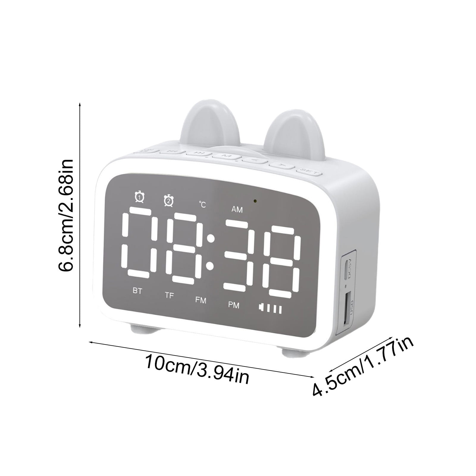 PUREKKI Multifunctional Desktop Bluetooth Speaker with Alarm Clock, FM Radio, SD Card Playback, Hands-Free Calling, Compact Size for Bedside and Office Use