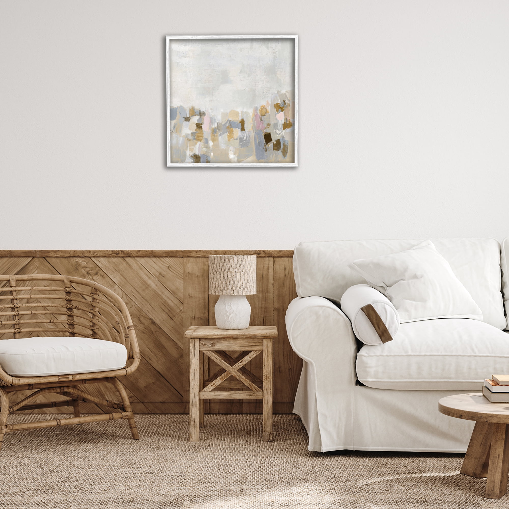 Stupell Industries Beige Southwestern Rustic Abstract Painting White Framed Art Print Wall Art, 24 x 24