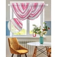 thumbnail image 3 of Pink Gray Stripes Sheer Waterfall Valance Curtains for Window, Watercolor Modern Abstract Minimalist Rod Pocket Sheer Topper Swag Curtains for Living Room, Kitchen 38.5"W x 47.2"L, 2 Panels, 3 of 7