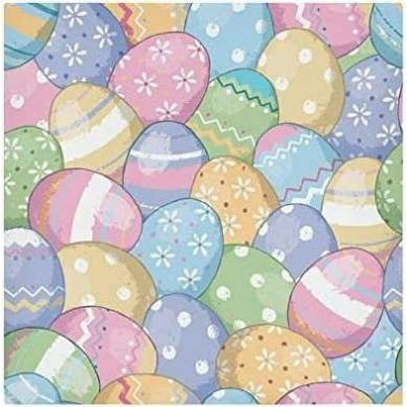 Coolnut Easter Eggs Cloth Napkins Set of 4, Oversized Washable Reusable Polyester Dinner Table Napkins for Family, Restaurant, Party Decor, 20 x 20 Inch