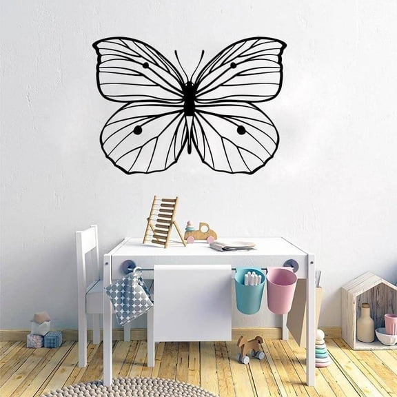 Geometric Butterfly Animal Wall Sticker Baby Nursery Kids Room Jungle Butterflies Nature Wall Decal Bedroom Vinyl Home Decor 40cmx29cm