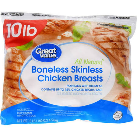 Great Value Frozen Boneless Skinless Chicken Breasts, 10.0 lb - Walmart.com