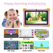 Kids Tablet 7 inch pink,Android 12 Children's learning machine,3GB RAM 64GB ROM,128GB Expansion,HD Display,Wifi, Children Tablet with Parent Control