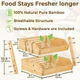 thumbnail image 4 of Bamboo Basket w/ 2 Banana Hanging Hooks, Two Tier Wooden Bowl for Fruits & Vegetable Storage by Golden Nature, 4 of 7