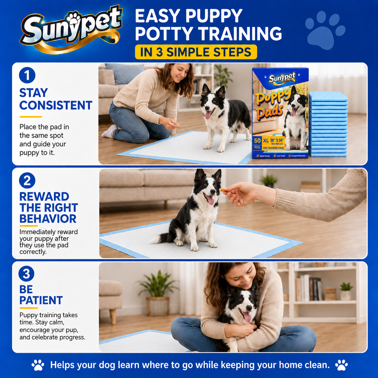Sunypet Puppy Pads Disposable, XL 30"x34", 50 Count photo 7