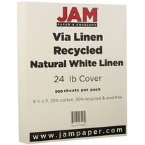 JAM Paper Linen Paper, 8.5x11, 32lb Natural White, 500/Pack