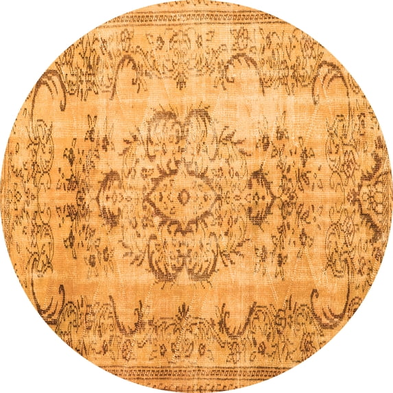 Ahgly Company Indoor Round Persian Orange Traditional Area Rugs, 8' Round
