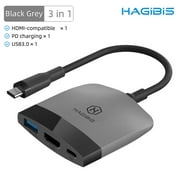 HAGiBiS Portable Switch Dock TV Dock for Nintendo Switch 3 in 1 Converter Type-C to USB 3.0 interface/100W PD/-compatible Portable Docking Station Compatible for Switch/iOS/Andriod/