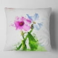 thumbnail image 2 of Designart Purple Mallow and Blue Chamomile - Floral Throw Pillow - 18x18, 2 of 5