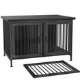 GDLF Double Dog Crate with Divider for 1 or 2 dogs, Indoor Kennel Cage