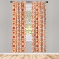 thumbnail image 3 of Ambesonne Modern Curtains, Circles Splashes Blots Dots, Pair of 28"x84", Persian Orange and Soft Blue, 3 of 5