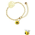 thumbnail image 2 of Delight Jewelry Resin Bumble Bee Gold-tone Flower Link Chain Bracelet, 6.75"+2" Extender, 2 of 4