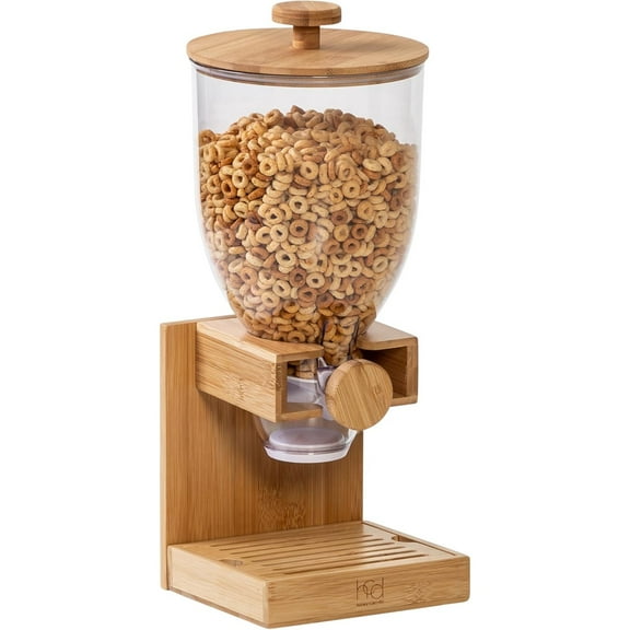 Bamboo Cereal Dispenser, Food Storage Container for Pantry, Kitchen Counter, Organization and Storage Natural
