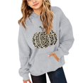 thumbnail image 4 of YunPes Girls Oversized Hoodie Leopard Pumpkin Graphic Sweatshirt Teen Kids Trendy Casual Pullover Top Halloween Party & Spring Fall Daily Wear, 4 of 6