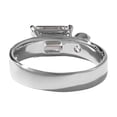 thumbnail image 4 of Classic Two Stone Diamond Ring, East West Emerald Diamond Engagement Ring, 1.8 Ct Simulated Diamond, 14K White Gold Plated, Wedding Gift Ring, 4 of 4