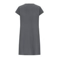 thumbnail image 3 of Nfurl Women's Linen Dresses Casual Long Sleeve V Neck Spring Dress Elegant Solid Color Tunic Dress for Women Loose Summer Travel Beach Sundress Dark Gray L, 3 of 8