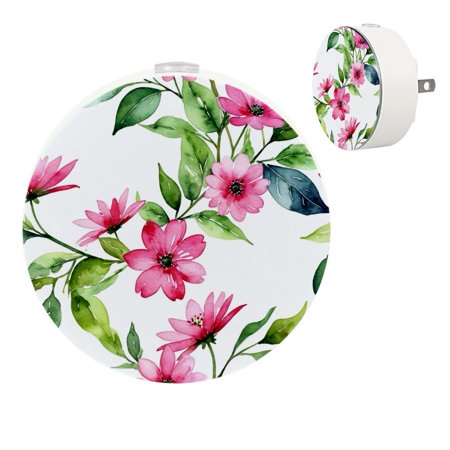 

YZUOUZY Night Light LED Lamp Small Bedside Lamps Set of 2 Wildflower Rhododendron Flower