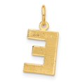 thumbnail image 3 of Diamond2Deal 14K Pendentif Initiale Lettre E en Satin Doré Jaune pour Femmes, 3 of 6