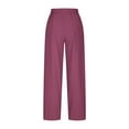 thumbnail image 4 of Mgmyaa Womens Cotton Linen Cropped Pants Loose Fit Wide Leg Capris Casual Plus Size Elastic Waist 7/8th Relaxed Trousers, 4 of 7