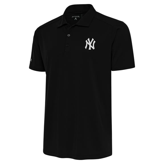 Men's Antigua Black New York Yankees Metallic Tribute Polo