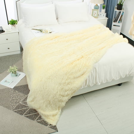 Soft Decorative Long Shaggy Faux Fur Throw Blanket 50 X 60