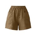 thumbnail image 3 of IUYRTFE Women's High Waist Loose Fit Summer Shorts with Pockets Elastic Waist Casual Straight Leg Bottoms, 3 of 5