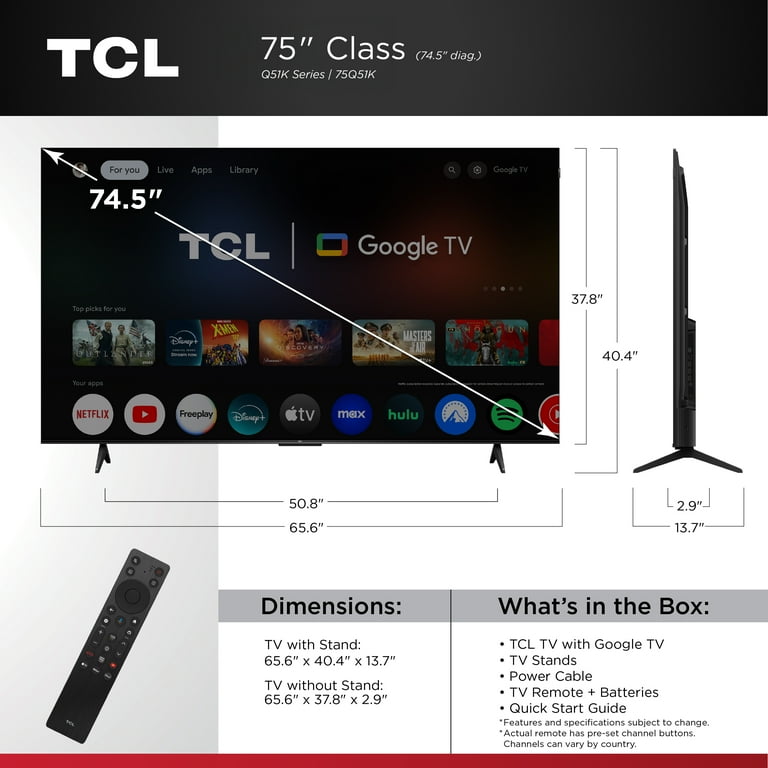 「サスケ」TCL 75V型 4K Google TV Amazon.co.jp: 【Amazon.co.jp限定】TCL 75V型 テレビ 4K 液晶