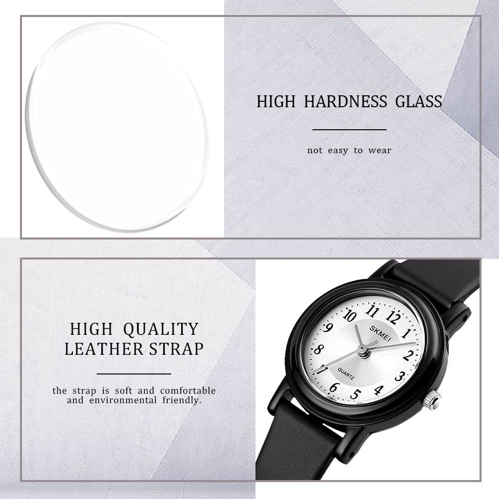 SKMEI Womens Watch, Easy Read Quartz Analog Waterproof Sport Watch for Women Fashion Simple Exquisite Gift Watch, Black