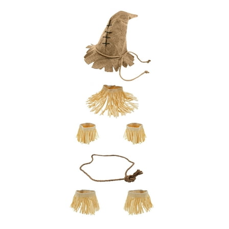 Nicky Bigs Novelties Adult Burlap Scarecrow Hat and Faux Straw Kit Halloween Costume Accessory Set