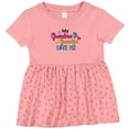 thumbnail image 3 of Inktastic My Grandma and Grandpa Love Me with Hearts Girls Baby Dress, 3 of 5
